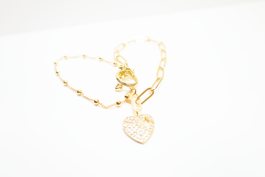 Break My Heart Charm Toggle Bracelet